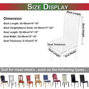 Чехлы на стулья из спандекса, эластичный чехол для стула для столовой, кухни, гостиной, банкета, эластичный протектор сиденья, домашний декор