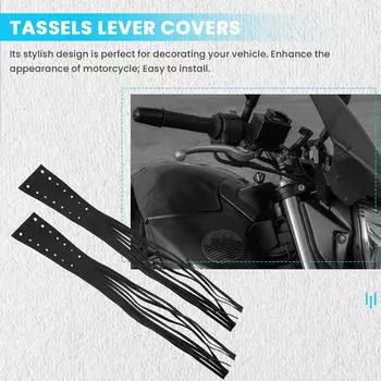 Чехлы на тормозные рычаги мотоцикла, 16 дюймов, бахрома клатча BikerPU, длинные кисточки для CruiserChopper, аксессуары для отделки мотоцикла