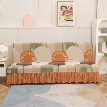 Чехлы на юбку для дивана с принтом для гостиной, эластичные чехлы для дивана и кровати из спандекса, эластичные чехлы для дивана, домашний декор 120-140cm S красный