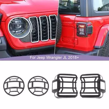 Чехлы на задние фонари, корпус заднего фонаря, АБС-пластик, декоративная крышка для фар, наклейка для Jeep Wrangler JL 2018-2023, внешние аксессуары чёрный