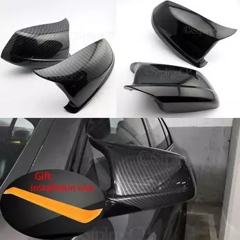 Чехлы на зеркала, пригодные для Bmw 5 серии F10 F11 F18 Pre-Lci 10-13, сменные колпачки для зеркал, боковые колпачки для зеркал, крыло задней двери, вид сзади Bright black