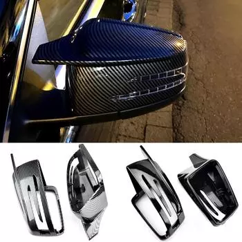 Чехлы на зеркала заднего вида для Mercedes-Benz W204 E W212 W176 W246 CLS C218 GLA X156 ABS глянцевое углеродное волокно Bright black-B