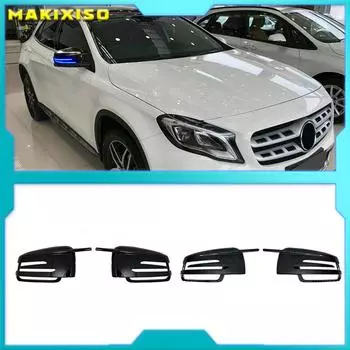 Чехлы на зеркала заднего вида для Mercedes-Benz W204 E W212 W176 W246 CLS C218 GLA X156 ABS глянцевое углеродное волокно 1pc Black Right
