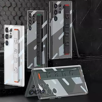 Чехлы с прозрачным браслетом для Samsung Galaxy S23 Ultra 5G, мягкая рамка, жесткая задняя крышка из ПК, ультратонкий чехол, чехлы for GalaxyS23Ultra(6.8 )