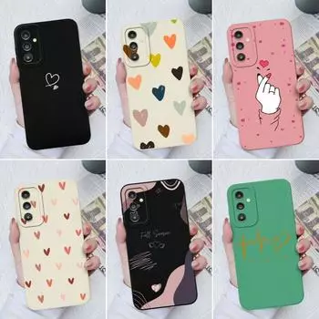 Чехлы с сердечками для Samsung Galaxy A13 A14 A31 A51 A71 A52 A12 M12 M14 M54, милый квадратный жидкий силиконовый чехол для Samsung, бамперы, Fundas Coque Samsung A02 / M02 белый