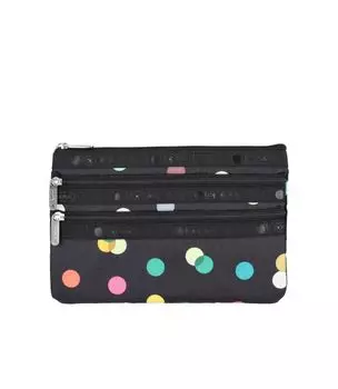 Чехол 3ZIP Multicolor Dots Black [LeSportsac] [Официальный] COSMETIC/7158