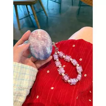 Чехол 5-го поколения Новое поступление Freebudspro4 Ракушечный узор Переливающийся Фиолетовый Браслет SE3 Чехол для наушников Freebuds6i Ударопрочный 4e Простой Женский Freeclip Huawei Freeclip Shell grain streamer purple + Hook