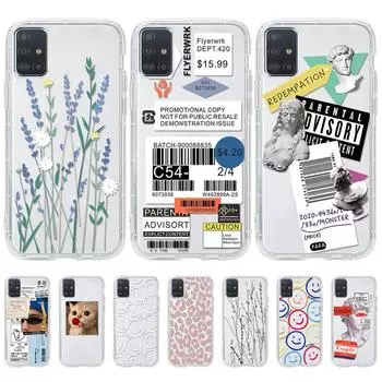 Чехол A52s 5g, прозрачный чехол с цветком для Samsung A32 4G, чехол для Galaxy A22 4g A53 5g A52 A12 A22 A71 A72 M31 S22 Ultra S20 FE, чехол A12
