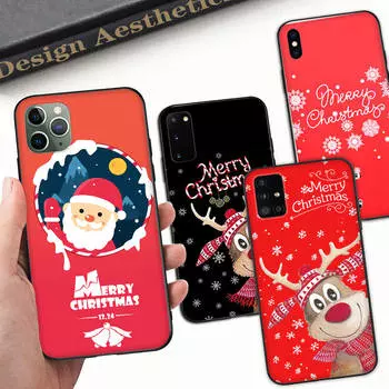 Чехол A-102 Merry Christmas Gift для OPPO Reno Samsung Iphone Xiaomi Redmi Note 10 11 12 15 13C 9C A12 A55 7 8 9 Pro Plus S24 S23 S22 FE Ultra A22 A25
