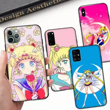 Чехол A-105 Sailor Moon для OPPO Reno Samsung Iphone Xiaomi Redmi Note 10 11 12 15 13C 9C A12 A55 7 8 9 Pro Plus S24 S23 S22 FE Ultra A22 A25