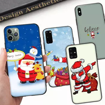 Чехол A-106 Santa Christmas для OPPO Reno Samsung Iphone Xiaomi Redmi Note 10 11 12 15 13C 9C A12 A55 7 8 9 Pro Plus S24 S23 S22 FE Ultra A22 A25