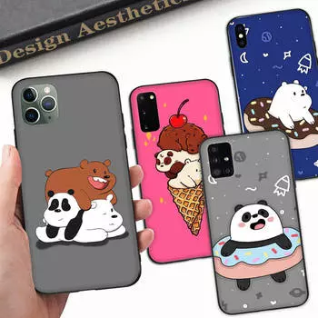 Чехол A-23 с милым медведем для OPPO Reno Samsung Iphone Xiaomi Redmi Note 10 11 12 15 13C 9C A12 A55 7 8 9 Pro Plus S24 S23 S22 FE Ultra A22 A25