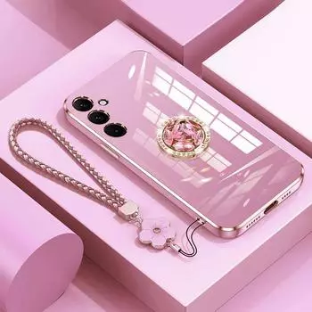 Чехол A 54 34 14 13 с ремешком, роскошный чехол с бриллиантовым держателем для Samsung galaxy A54 A14 A34 A04 E A03 S, чехлы-подставки A54 A54 5G&Case & Holder бежевый