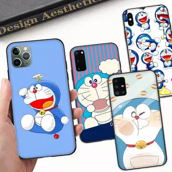 Чехол A-66 Doraemon для OPPO Reno Samsung Iphone Xiaomi Redmi Note 10 11 12 15 13C 9C A12 A55 7 8 9 Pro Plus S24 S23 S22 FE Ultra A22 A25