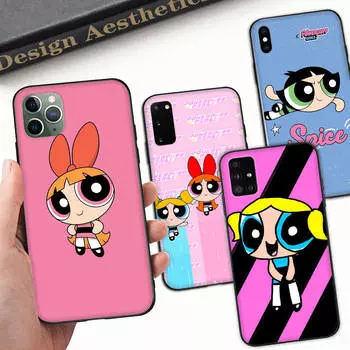 Чехол A-81 Powerpuff Girls для OPPO Reno Samsung Iphone Xiaomi Redmi Note 10 11 12 15 13C 9C A12 A55 7 8 9 Pro Plus S24 S23 S22 FE Ultra A22 A25