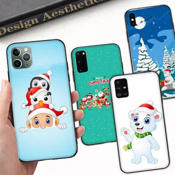 Чехол A-88 Christmas Bear для OPPO Reno Samsung Iphone Xiaomi Redmi Note 10 11 12 15 13C 9C A12 A55 7 8 9 Pro Plus S24 S23 S22 FE Ultra A22 A25