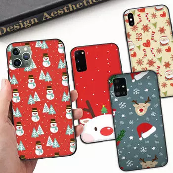 Чехол A-92 Christmas Snow для OPPO Reno Samsung Iphone Xiaomi Redmi Note 10 11 12 15 13C 9C A12 A55 7 8 9 Pro Plus S24 S23 S22 FE Ultra A22 A25 Redmi Note 10 5G олений