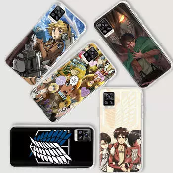 Чехол AD61 Attack on Titan Anime Clear для Samsung A04 A14 A23 A34 A54 M23 M33 M52 M53 Realme 10 9 C30S C35 C55 VIVO Y02 Y21 Y33S Y51 X80 V25 Cover VIVO Y15 капри