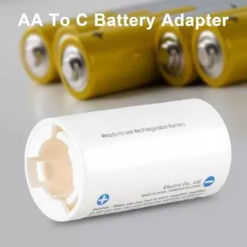 Чехол-адаптер для батарей LR6 AA - LR14 C Держатель для батареек-переходников LR6 - LR14 Чехол-переходник для батареек размера AA - C белый