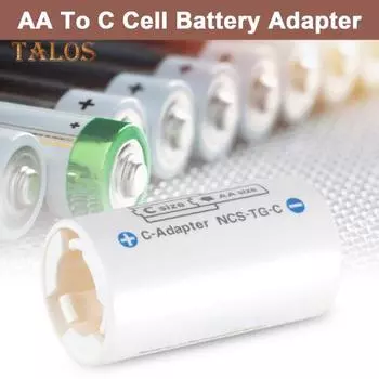 Чехол-адаптер для батарей LR6 AA - LR14 C Держатель для батареек-переходников LR6 - LR14 Чехол-переходник для батареек размера AA - C белый