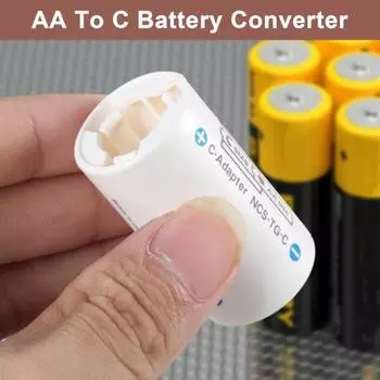 Чехол-адаптер для батарей Yousheng LR6 AA - LR14 C Держатель для батареек-переходников LR6 - LR14 Чехол-переходник для батареек размера AA - C белый