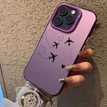 Чехол Airplane Line для iPhone 16 Samsung A55 A35 M35 S24 FE Xiaomi Redmi Note 13 Pro 14C Huawei Honor 200 противоударный бампер для телефона с защитой от царапин Samsung A54 5G