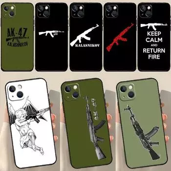 Чехол Ak 47 Gun для телефона iPhone 11 12 13 14 15 Pro Max, мини-чехол для iPhone XR X XS Max 7 8 Plus SE 2020 iPhone 15 Pro