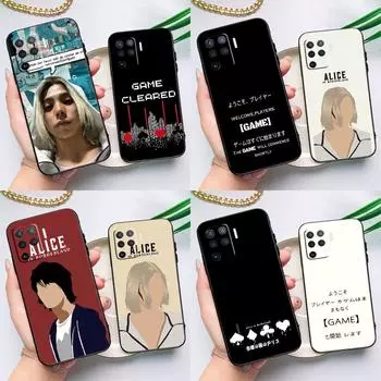 Чехол «Алиса в пограничье» для OPPO A74 A93 A83 A91 A53S A9 A5 A31 A53 2020 A15 A16 A1K A52 A72 A94 A54, чехол Find X5 Lite