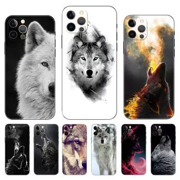 Чехол angry snow wolf мягкий чехол для телефона для iphone 5 5s 2020se 6 6s 7 8 plus x 10 XR XS 11 12 13 mini pro MAX черный чехол из ТПУ iphone 5 5S SE 2016