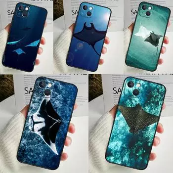 Чехол Animal Manta Ray для iPhone 14 16 15 Pro Max 11 12 13 Mini 7 8 Plus X XR XS MAX, мягкий противоударный чехол iPhone 12Pro MAX