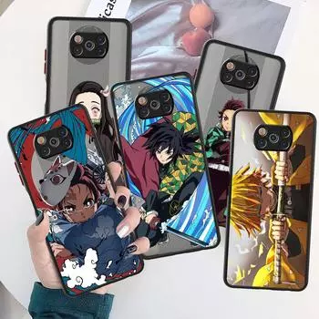 Чехол Anime Demon Slayer для Xiaomi Mi Poco X3 NFC M3 11 10 12 9T 11T 10T Pro Note 10 Lite, матовые жесткие чехлы для телефонов Xiaomi Poco X3 NFC