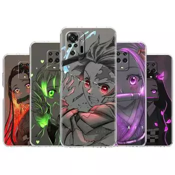 Чехол Anime Demon Slayer для Xiaomi Redmi Note 11 Pro 10 9 9S 8 8T 7 9A 9C 9T 10 10C K40 прозрачный мягкий чехол для телефона TPU Redmi Note 11 Pro 5G
