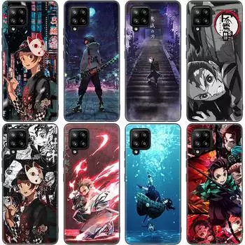 Чехол аниме Demon Slayer Tanjiro для Samsung Galaxy A12 A02S A22 A32 A52 A72 A71 A51 A41 A31 A21 A11 A50 A70 A10 A20S, черный чехол Samsung A41