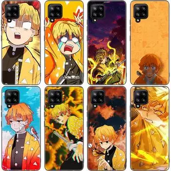 Чехол Anime Demon Slayer Zenitsu для Samsung Galaxy A12 A02S A22 A32 A52 A72 A71 A51 A41 A31 A21 A11 A50 A70 A10 A20S, черный чехол Samsung A41
