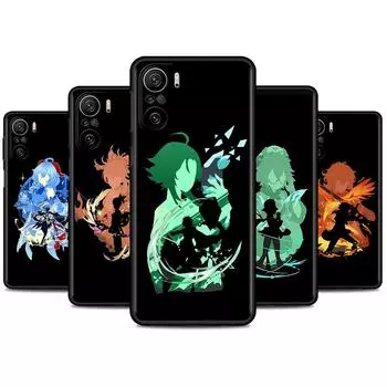 Чехол Anime Genshin Impact для Xiaomi Redmi Note 11 10 9 Pro K40 10S 9S 9A 9C, чехол для телефона 9T 8 8T 7 11T, силиконовый чехол Redmi K40 Pro