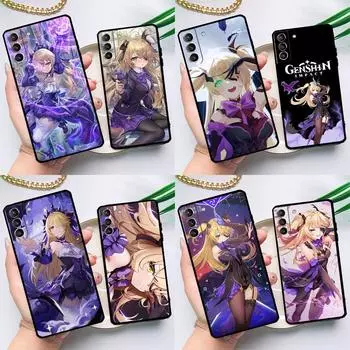 Чехол Anime Genshin Impact Fischl для Samsung Galaxy S23 S22 Ultra S21 Plus S8 S9 S10 Note 10 20 Ultra S20 FE S21 FE Cover Galaxy S9