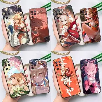 Чехол аниме Genshin Impact Yoimiya для OPPO A74 A93 A83 A91 A53S A9 A5 A31 A53 2020 A15 A16 A1K A52 A72 A94 A54, чехол OPPO A94 5G