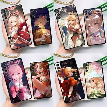Чехол Anime Genshin Impact Yoimiya для Samsung Galaxy S23 S22 S20 S21 Ultra S8 S9 S10 Note10 Plus Note20 Ultra S20 FE Galaxy S20 Plus