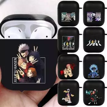 Чехол аниме Jujutsu Kaisen для Airpods 3 2 1 Pro, силиконовый чехол для наушников Bluetooth Gojo Satoru Air Pod, черный чехол