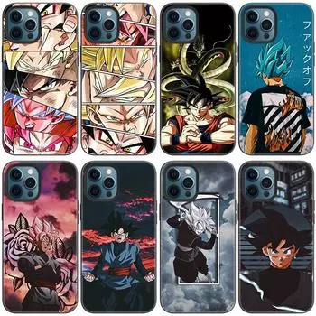Чехол аниме Son Goku Super Saiya для Apple iPhone 14 13 12 Mini 11 Pro Max 7 8 XR X XS 7 8 Plus SE 2020 2022, черный чехол iPhone 14