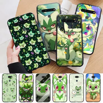 Чехол AP8 Sprigatito Pokemon Black для iPhone 16 15 Plus 14 13 12 11 Pro 8 7 6S SE 5S X XR XS Max Realme C30 C33 C31 9I Huawei Y8P Y9 Sofe Cover Samsung S7 Edge арлекин