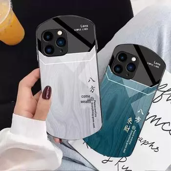 Чехол Apple 14plus Bafanglaicai 13 Oval 11 Wood Grain 1413 All-Inclusive Anti-Fall Mini Case iPhone 12 Pro коричневый