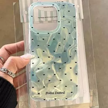 Чехол Apple Mint Green Heart для 15/14/13/12/11/Pro/Pro Max/XS Max/XR/XS Apple 12PROMAX