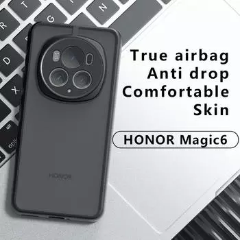 Чехол Armor для Huawei Honor Magic 6 Pro 6Lite 5G Чехол Роскошный акриловый матовый прозрачный противоударный бампер для Honor Magic 6Pro 6Lite Magic5 Pro honor magic 6 чёрный