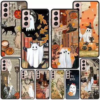 Чехол Art Cute Ghost Aesthetic для Samsung Galaxy S23 S22 Ultra S21 S20 FE S9 S10e S10 Lite S8 Plus, мягкий черный чехол для телефона из ТПУ Samsung S8