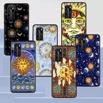 Чехол Art Sun Face для Huawei P30 P Smart Z P40 Lite E P20 Y6 Y7 Y9 2019 Honor 8X Play 9A 50 20 9X Pro, черный мягкий чехол для телефона Huawei P30