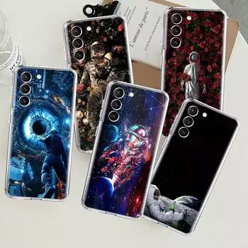 Чехол Astronaut Cosmic Planet Clear для Samsung Galaxy S22 S20 FE S21 S10 S9 Plus Note 20 Ultra 10 Lite Transparent Phone Shell Samsung S20 FE 5G