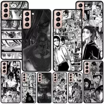 Чехол «Атака Титанов» для Samsung Galaxy S22 Ultra, чехол для телефона S21 S20 FE S10 S9 S8 Plus S10e S7 Edge, черный мягкий силиконовый чехол Samsung S22 5G