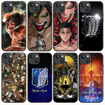 Чехол B-23 Attack on Titan Black для Redmi 10A 10C 12C 13C 9A 9C 9T A3X Note 10 9 9S 10S iPhone 11 12 13 14 15 16 X XS Pro Max Mini 7 8 Plus XR Redmi Note 13 Pro 5G гелиотроп