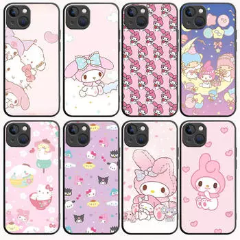 Чехол B-53 My Melody Black для Redmi 10A 10C 12C 13C 9A 9C 9T A3X Note 10 9 9S 10S iPhone 11 12 13 14 15 16 X XS Pro Max Mini 7 8 Plus XR iPhone 6s чёрный